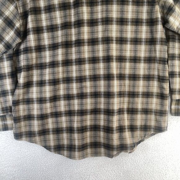 VTG Northwest Territory Flannel Shacket Mens Large Beige Plaid Nylon Lined - Picture 10 of 13